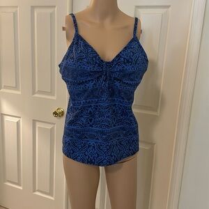 SUMMER SALE 🔥🔥 Lands End Blue Swimsuit Top Size 16